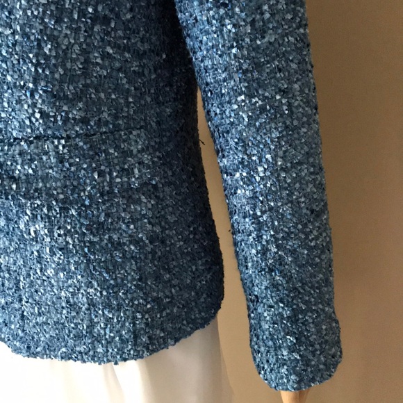 J. McLaughlin blue tweed blazer Sz 10 - Picture 4 of 8